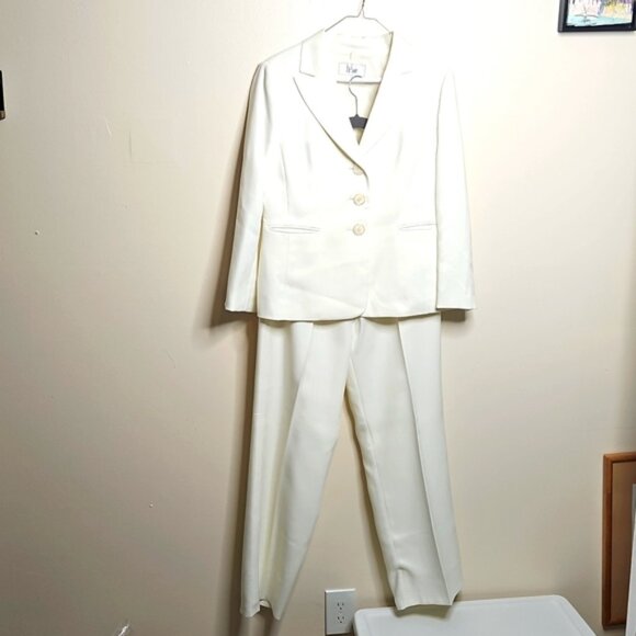 Le Suit Pants - Le Suit 2 Piece Blazer+Pants Set Pant Suit White/off-white Size 10
